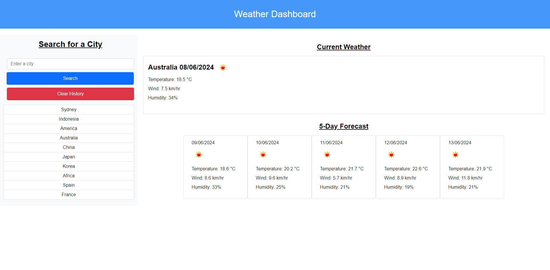 Weather Dashboard